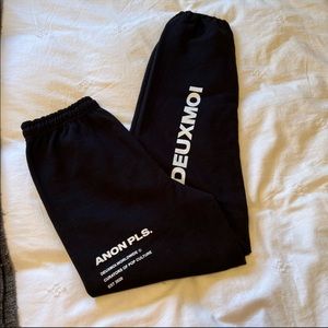 Authentic Deuxmoi Fleece Sweatpants - BNWOT